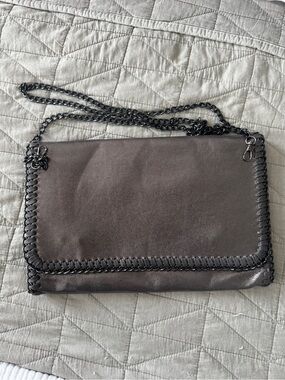 Tarnish Chain-Trim Metallic Chain Purse / Clutch